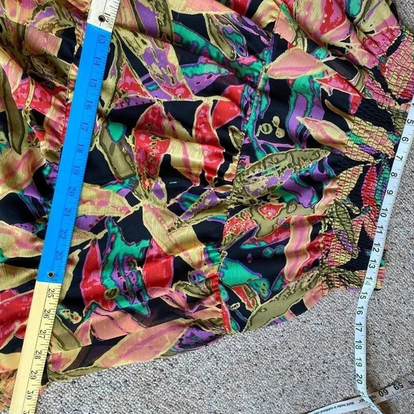 Fashion Bug Boho Floral Spring Summer Lightweight Flare Maxi Skirt Women Size L - Picture 2 of 6